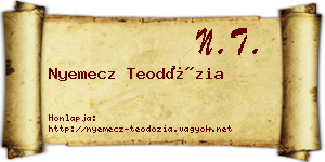 Nyemecz Teodózia névjegykártya